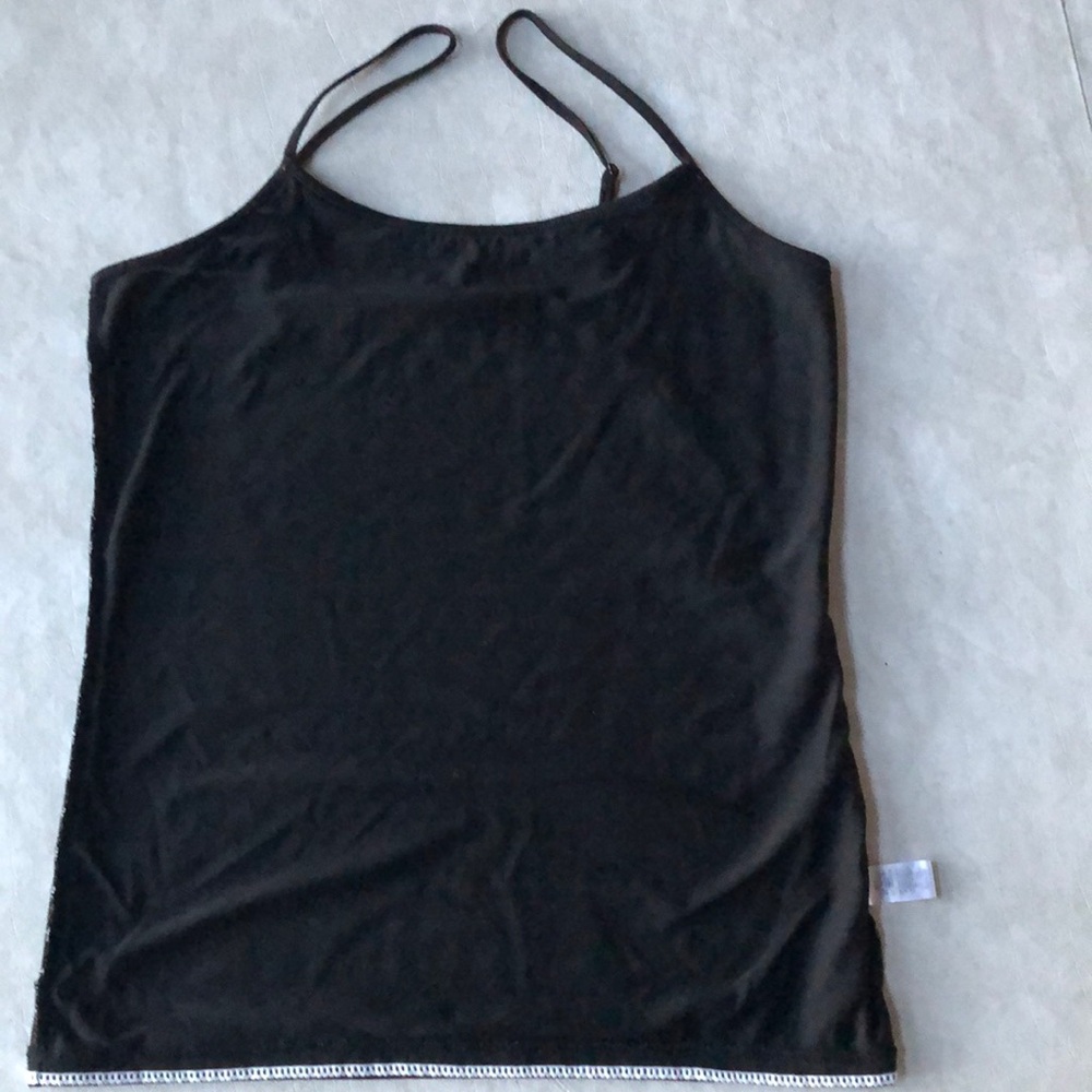 LOFT Black With White Stripes Adjustable Spaghetti Strap Camisole Tank Size S - Picture 4 of 13